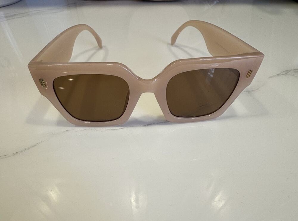 Sojos Sunglasses SJ2194 Tan Square Oversized Frames Brown Lens UV 400 Retro Mod